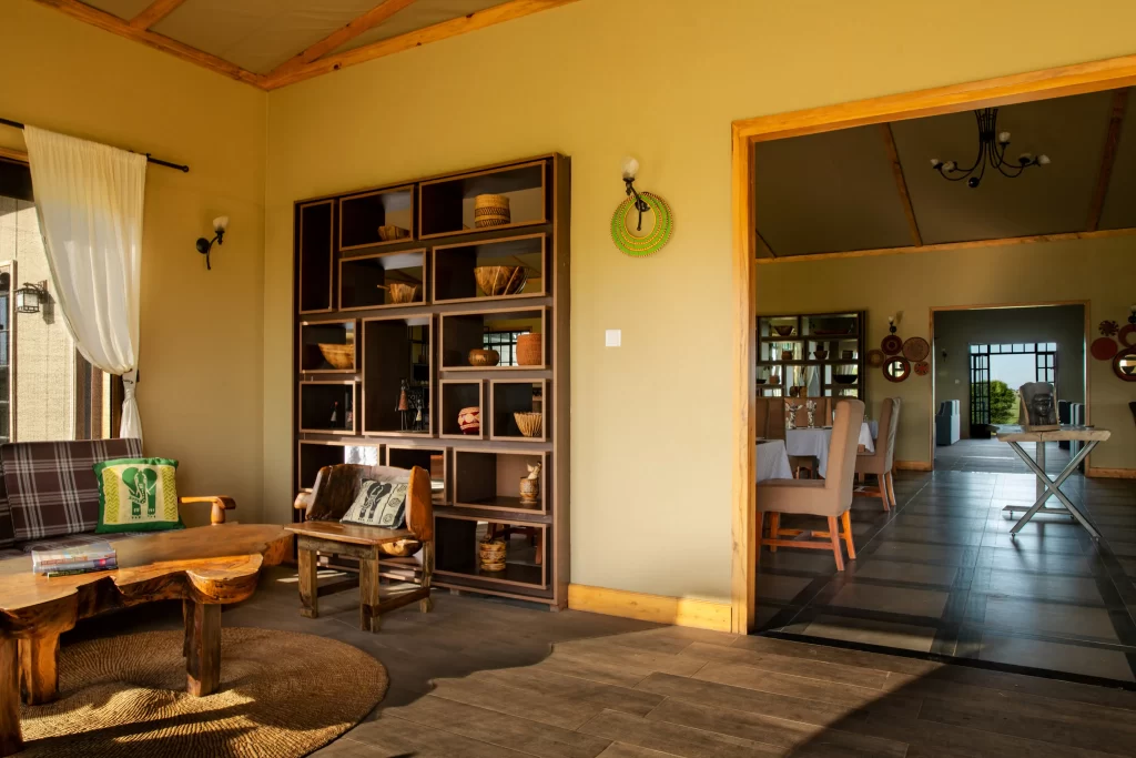 Inside River camp lounge area